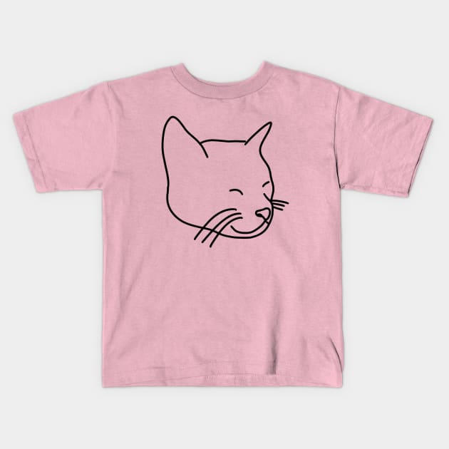 Kitty Sketch Kids T-Shirt by crankycranium